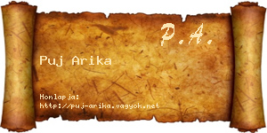Puj Arika névjegykártya